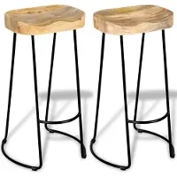 vidaXL “2026 Moderne“Barhocker 2er-set Mango Massivholz - Barhocker Designermöbel 8067765