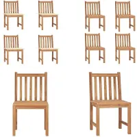 vidaXL Gartenstühle 4 Stk. mit Kissen Massivholz Teak - Gartenstuhl - Gartenstühle - Holz-Gartenstuhl - Holz-Gartenstühle