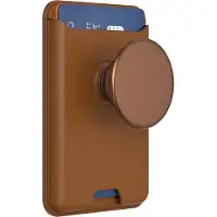 PopSockets , MagSafe Portemonnaie-Hülle PopWallet mit PopGrip Ständer, Braun