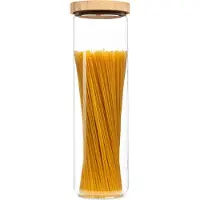 Klarstein Stapelglas mit Bambusdeckel 1700 ml stapelbar luftdicht