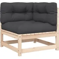 vidaXL Garten-Ecksofa mit Kissen Massivholz Kiefer