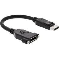 InLine DisplayPort Adapterkabel, DisplayPort Stecker auf Einbaubuchse, 0,2m, 0,2 m, DisplayPort, DisplayPort, Stecker, Buchse, Schwarz