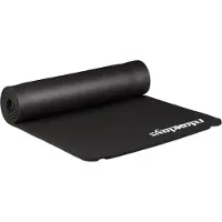 Relaxdays 4 x Yogamatte, 1 cm dick, für Pilates, Fitness, gelenkschonend, mit Tragegurt, Gymnastikmatte 60 x 180 cm, schwarz