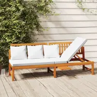 vidaXL "im Angebot" Tagesbett mit Cremeweißen Kissen 200x60x75 cm Massivholz Akazie - Gartenliegen CC4639