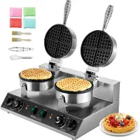 Vevor kommerzielles rundes Waffeleisen mit Doppelkopf 2460 W