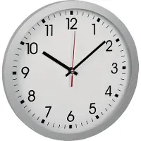 TFA-Dostmann Wanduhr Quarzuhr Kunststoff silber 300 mm 1,5 V Zahlen