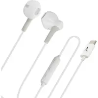 Akashi USB-C in-ear Kopfhörer mit Mikrofon und Multifunktionstasten – Weiß