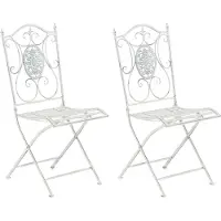 CLP 2er Set Gartenstühle Sibell antik weiß