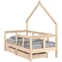 Syfax Kinderbett mit Schubladen 70x140 cm Massivholz Kiefer