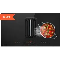 Klarstein AirJet FlexPro Induktionskochfeld Mit Dunstabzug - , 750 m³/h Luftstrom, 14 kW Leistung, 4 Flexzonen, Leise 58 dB, Touch-Steuerung, Schwarz