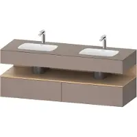 Duravit Einbauwaschtisch-Möbel-Set Qatego 160x55x60cm, Konsolen-Waschtischunterbau, Ei nat/b matt