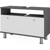 Vicco Waschbeckenunterschrank Fynn Weiß Hochglanz/Anthrazit 80.2 x 54 cm mit Schublade, Model 54379