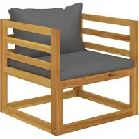 vidaXL Möbel Gartenstuhl mit Dunkelgrauen Auflagen Massivholz Akazie - Gartenstühle 311867