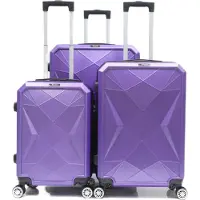 Cheffinger Reisekoffer ABS-03 Koffer 3-teilig Hartschale Trolley Set Kofferset Handgepäck Gepäck Reisetasche Lila