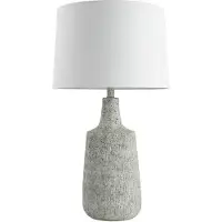 HOME DELUXE Kleine Tischlampe in Steinoptik CARO - Weiß | Tischleuchte Schreibtischlampe Leselampe