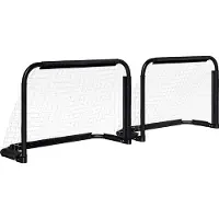 HOMCOM Fußballtor 2er Set Klappbar Fussballtore mit Metallrahmen 90x36x60 cm
