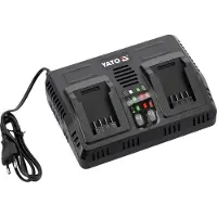YATO Intelligentes Doppel-Akku-Ladegerät 18 V 2 x 4,5 A mit Temperatur- und Batterietest