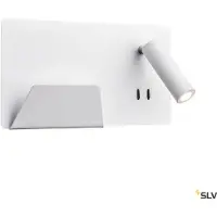 SLV 1003457 SOMNILA SPOT LED Wandleuchte 3000K weiss Version links inkl. USB Anschluss