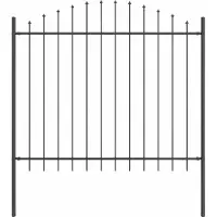 Syfax Gartenzaun Woerden Grau 170 x 190 cm Pulverbeschichteter Stahl