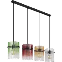 Globo Hängeleuchte Metall schwarz matt, 4x E27