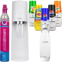 SodaStream Wassersprudler Terra Weiß 1L Flasche 5x Sirup Kartusche Set