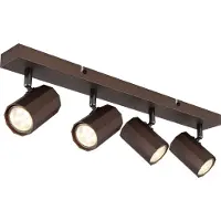 Globo Lighting Strahler Metall bronzefarben matt, Aluminium bronzefarben matt, LxBxH: 530x60x145mm, exkl. 4x GU10 25W 230V