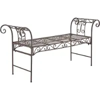 En.casa Gartenbank Cossila 70x147x46 cm Metallbank 200 kg Edelrost-Braun