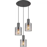 Globo Lighting Hängeleuchte Metall grau dunkel, 3x E27