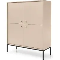 Selsey Highboard Monne Hochkommode, Beige im Vintage Look