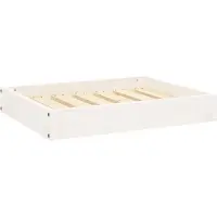 Syfax Hundebett Weiß 61,5x49x9 cm Massivholz Kiefer
