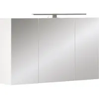 Vicco Badspiegelschrank Lavio Weiß 100 x 60 cm mit 3 Türen und LED-Beleuchtung, Model 55339