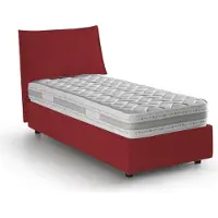 Talamo Italia Einzelbett Rossella, Containerbett mit Stoffbespannung, 100% Italy, Frontöffnung, inklusive Matratze 80x200 cm, Rot