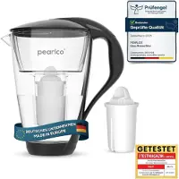 Pearlco Glas Wasserfilter classic Inkl. 1 Filterkartusche (schwarz)