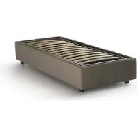 Talamo Italia Einzelbett Lucia, Containerbett mit Kunstlederbezug, 100% Italy, Frontöffnung, passend für Matratze Cm 90x200, Turteltaube
