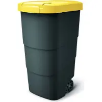 Prosperplast Wheeler 110L Müllbehälter mit Rädern und Deckel Mülltonne Müllgroßbehälter Großmülltonne Universaltonne Kunststoff (Gelb)