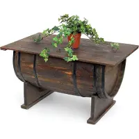 DanDiBo Couchtisch Wohnzimmer Vintage halbiertes Weinfass 5084-H 80 cm Tisch aus Holz Beistelltisch Weinregal Fass Bar