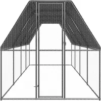 vidaXL Outdoor-Hühnerkäfig 2x8x2 m Verzinkter Stahl