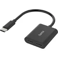 Hama Audio-Adapter 2in1, USB-C-St. - 2x USB-C-Buchse