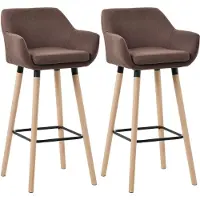 CLP 2er Set Barhocker Grant mit Stoffbezug, Farbe:taupe