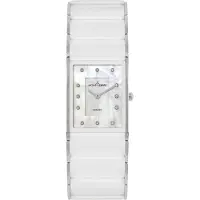 Jacques Lemans 1-1940G Damenuhr Dublin Keramik Weiß