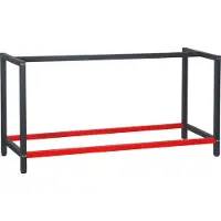 Wiltec Werkbank Gestell 175 x 57 x 81 cm aus Stahl, Werkbankgestell in Anthrazit Rot, Tischgestell max. 200 kg als Werkbank, Arbeitstisch & Sideboard