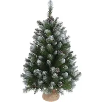 Triumph tree Empress Künstlicher Weihnachtsbaum in Jutesack - H90 x Ø71 cm - Grün Frosted