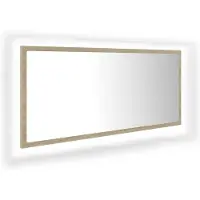 Syfax LED-Badspiegel Sonoma-Eiche 100x8,5x37 cm Acryl