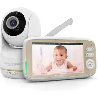 Vulpes goods Babyphone mit Kamera, Babyphone mit Geräuscherkennung, 5" FULL HD Bildschirm, Ferngesteuert, Infrarot-Nachtsichtkamera