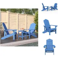 vidaXL Adirondack-Gartenstühle mit Tisch HDPE Aquamarin - Gartenstühle