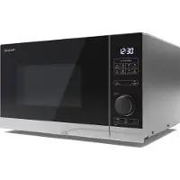 Sharp YC-PS234AE-S Mikrowelle, 10 Leistungsstufen, 23 Liter, halbdigitale Steuerung, silber