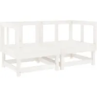 vidaXL Garten-Ecksofas 2 Stk. Weiß Massivholz Kiefer