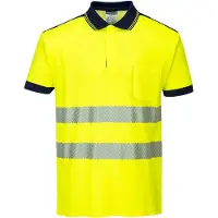 Portwest T180 PW3 Warnschutz-Poloshirt Yellow/Navy Gr. XXL