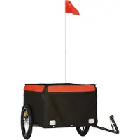 Syfax Fahrradanhänger Schwarz und Orange 45 kg Eisen