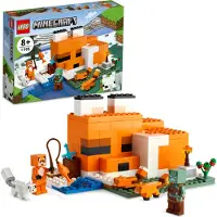 LEGO 21178 Minecraft Die Fuchs-Lodge, Spielzeug für Jungen und Mädchen ab 8 Jahren mit Figuren von ertrunkenem Zombie und Tieren, Kinderspielzeug